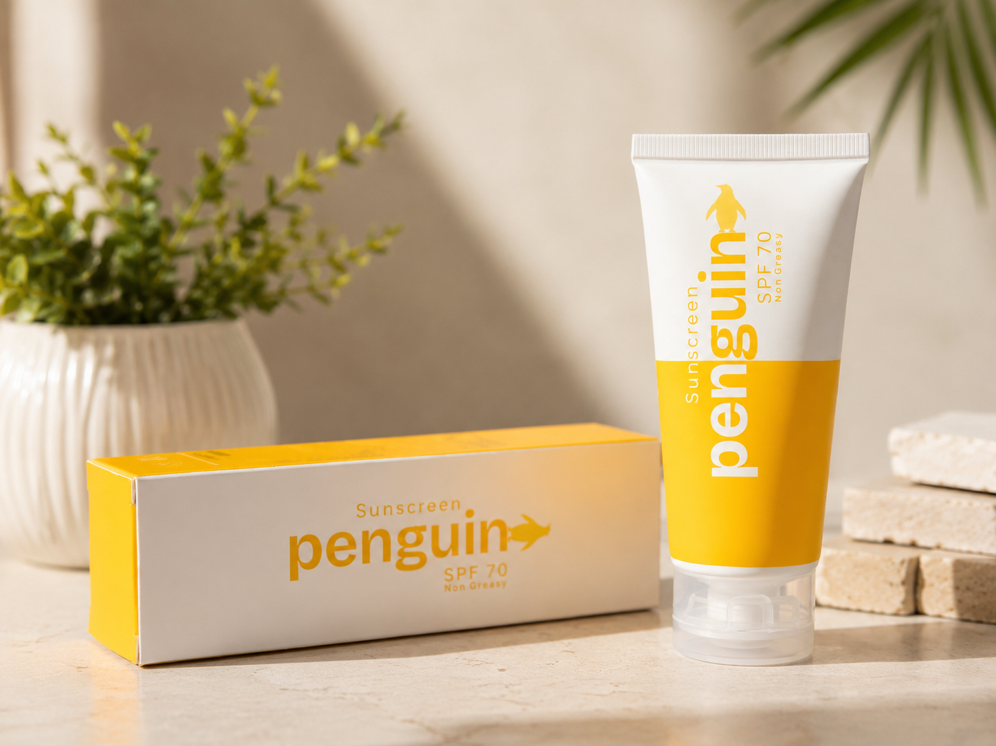 Penguin Skincare Sun Shield SPF 70 Sunscreen packaging