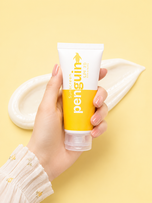 Penguin Skincare Sun Shield SPF 70 Sunscreen tube, front view