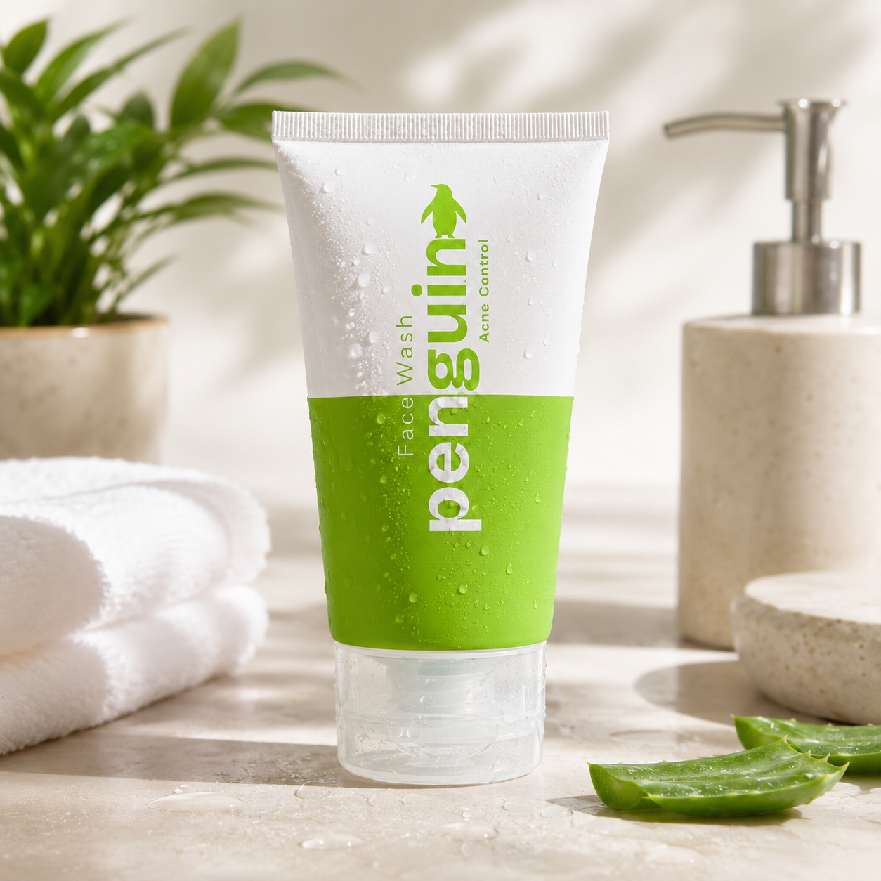 Penguin Skincare Best Friend Face Cleanser bottle, front view